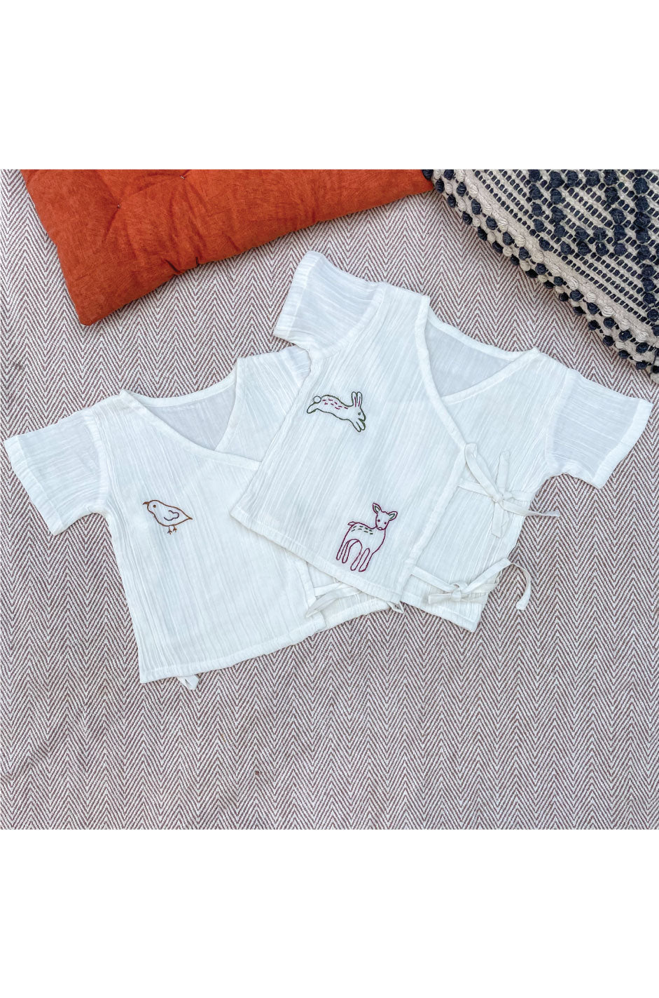 Crinkled Muslin Jhabla Set-Forest