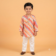 Kota Doriya Leheriya Print kurta set for Boys