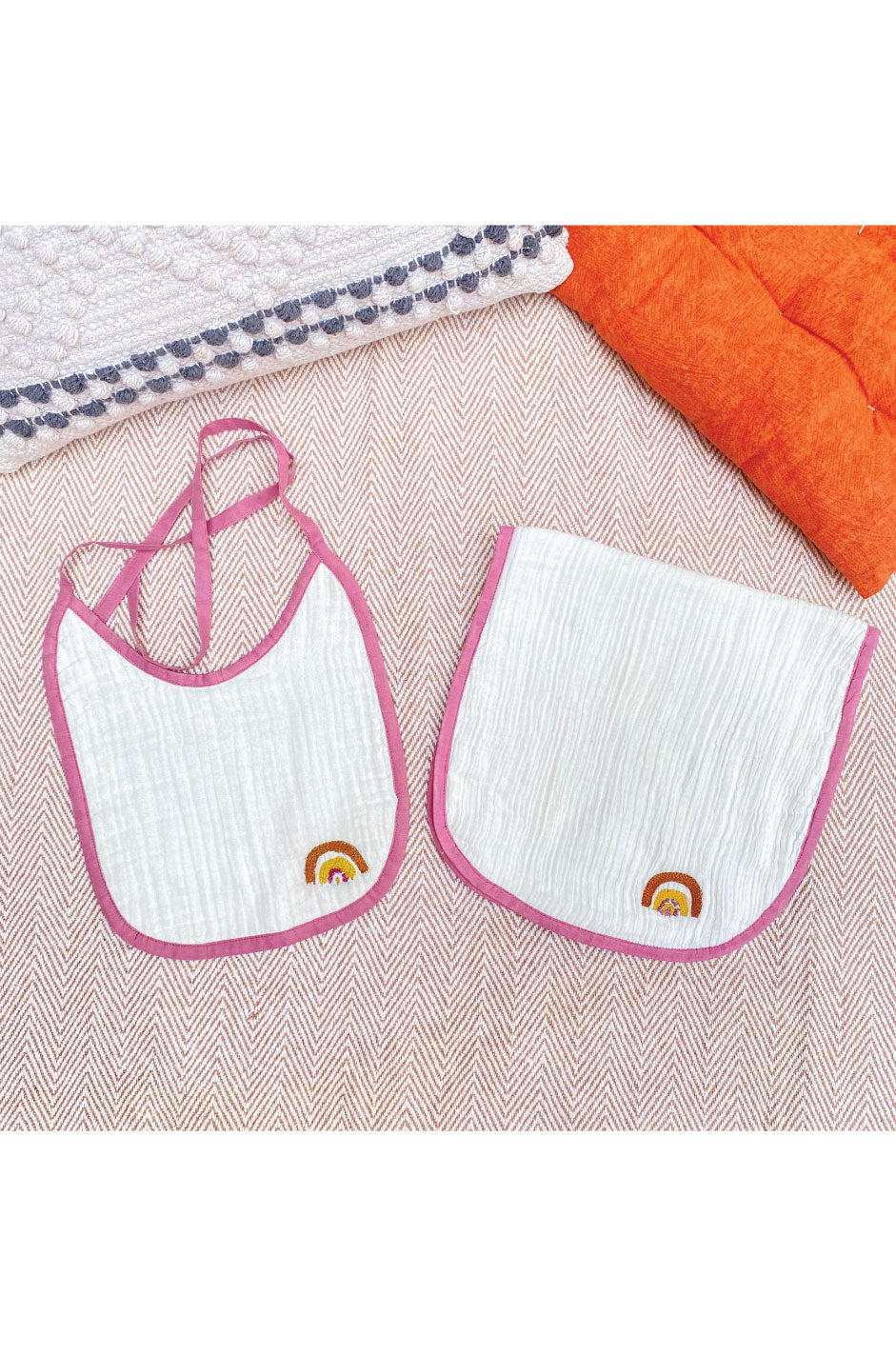 Rainbow Bib and Burp cloth