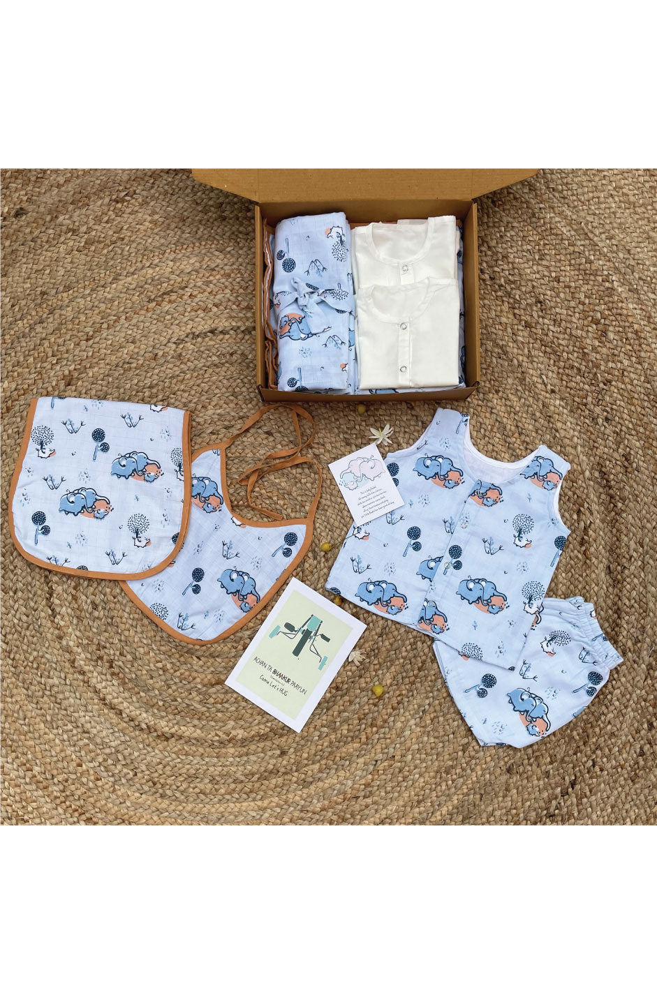 Elephant Clan Muslin Mini Gift Bundle(6 articles)