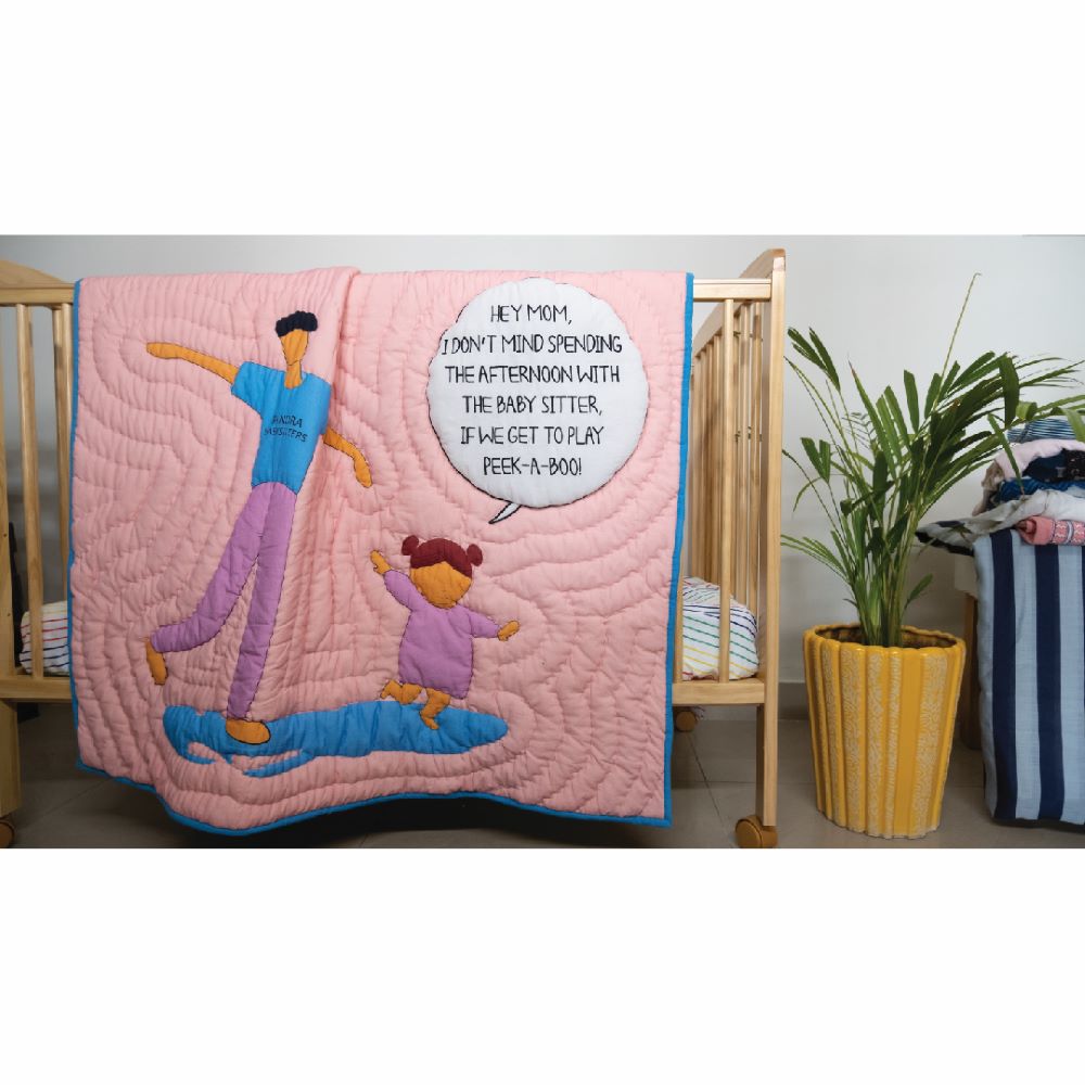 Bandra Babysitters Quilt (Girl Print)-Pink