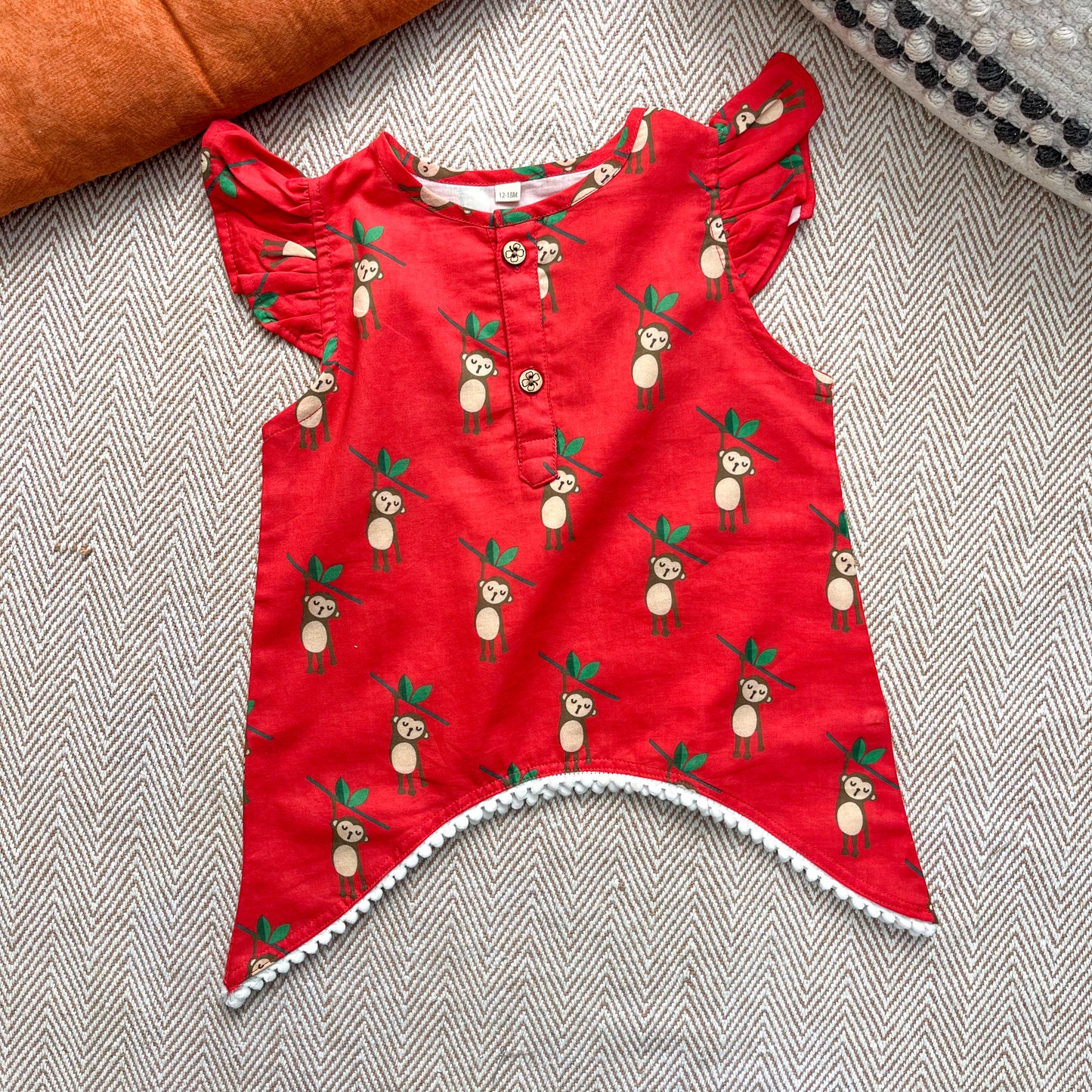 Organic Cotton Monkey Kurta for Girls