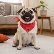 Organic Cotton Marigold Pink Scarf for Pets