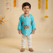 Organic Cotton Unisex 'Lord Ram' Kurta Set