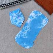 Bandana Infant Bib and Burp Cloth Set - Blue Tie Dye