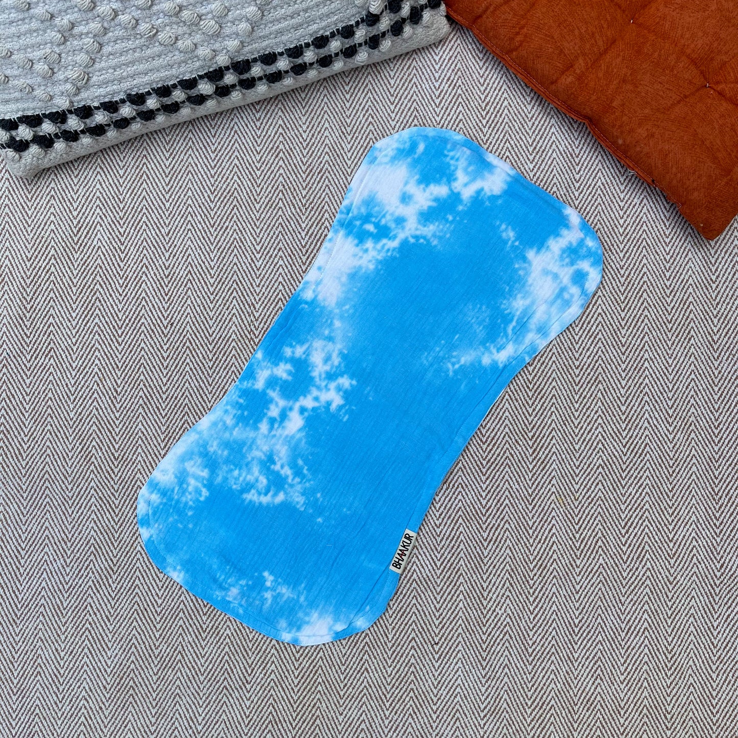 Bandana Infant Bib and Burp Cloth Set - Blue Tie Dye