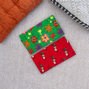 Organic Cotton Swaddle Wrap- Spring Floral and Red Monkey