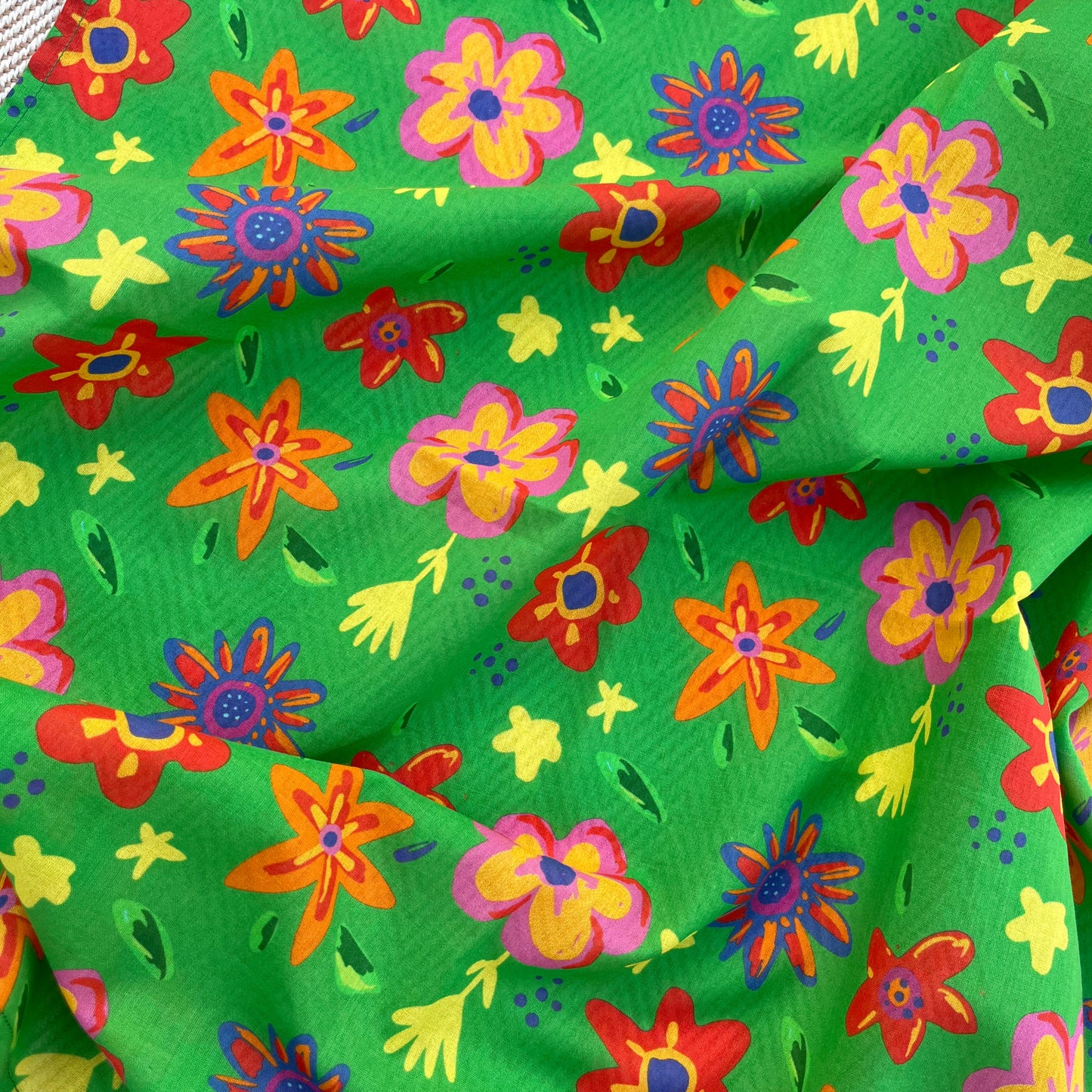 Organic Cotton Swaddle Wrap- Spring Floral and Red Monkey