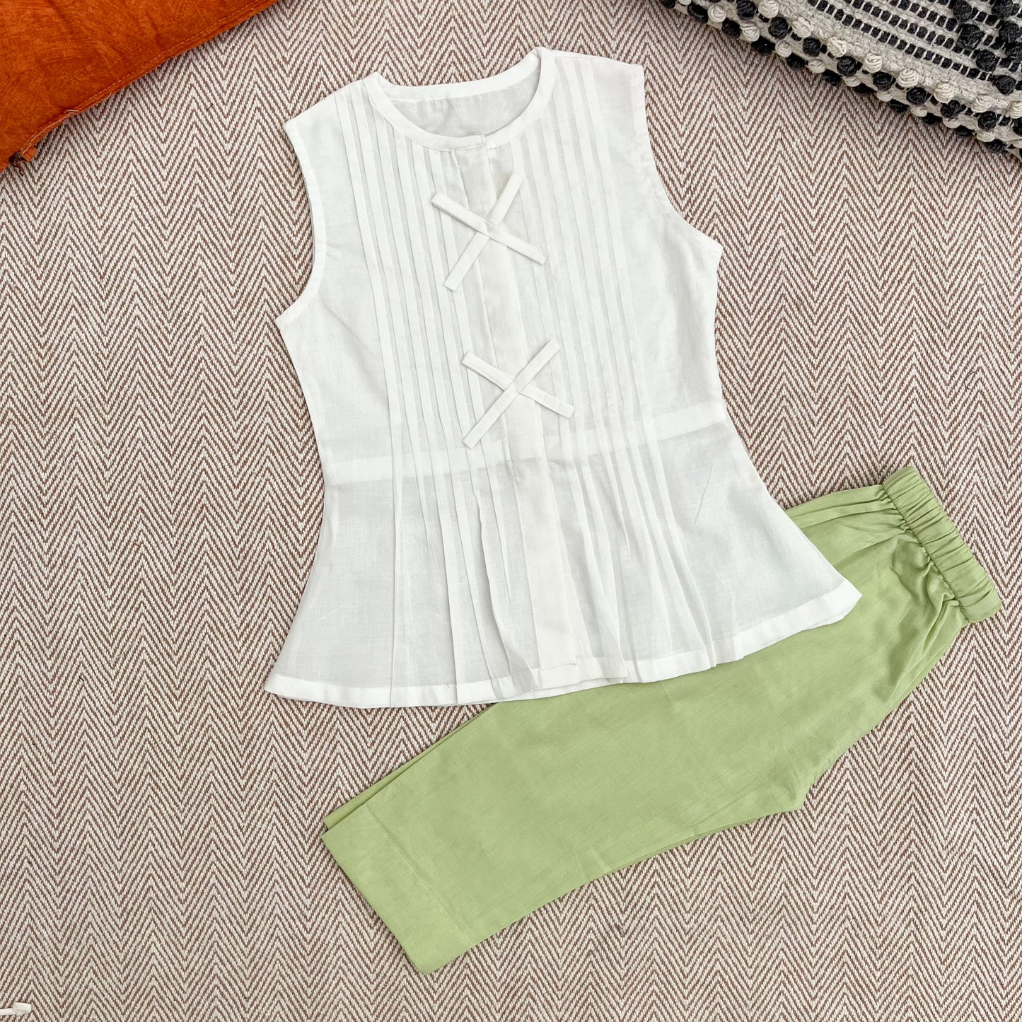 Organic Cotton 'Happiness' Coord White and Green
