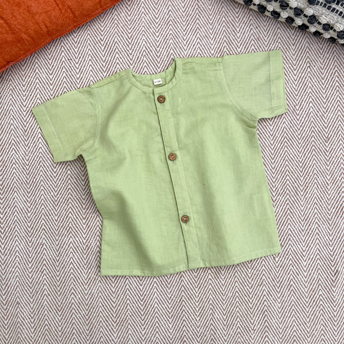 Organic Cotton Plain Jhabla Set Green