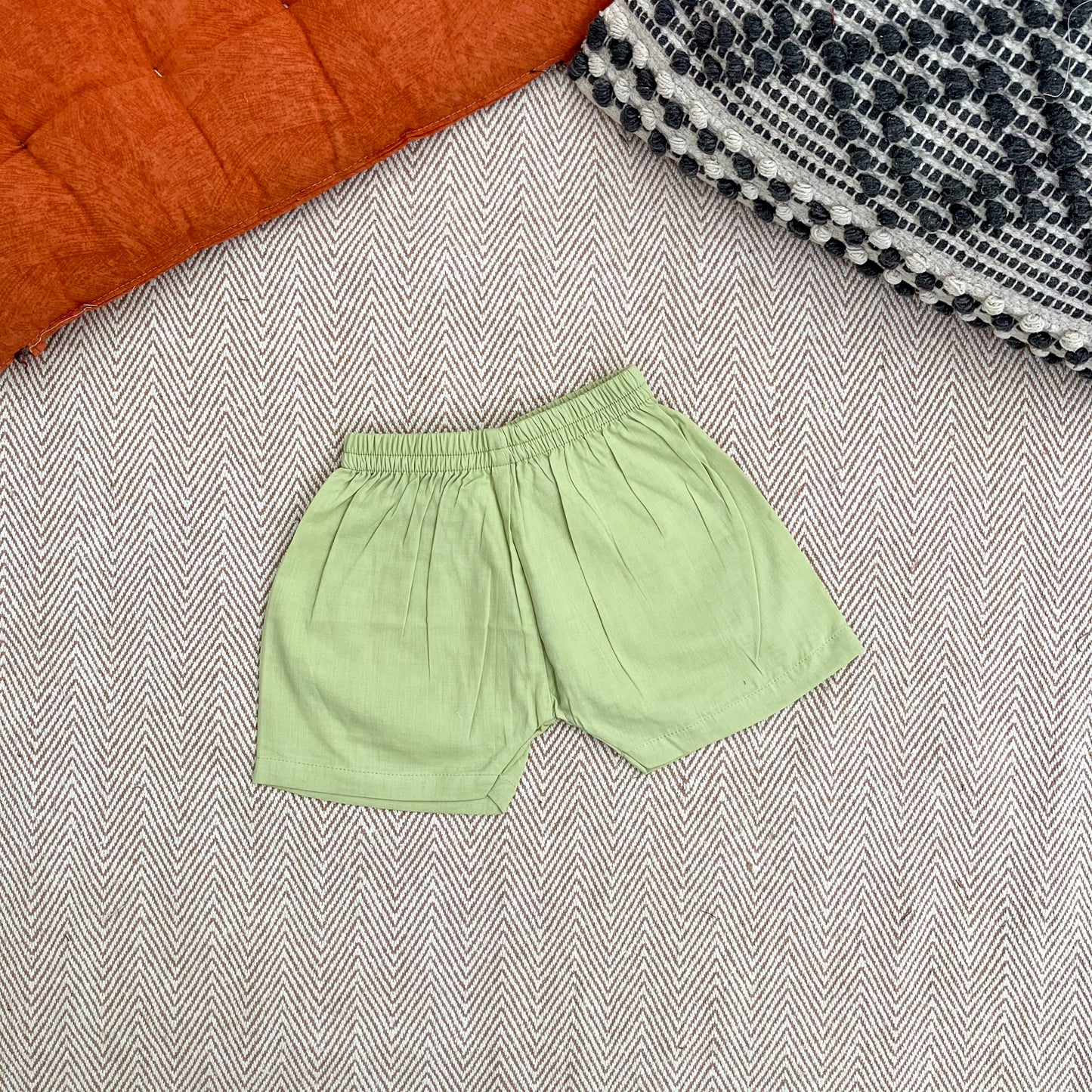 Organic Cotton Plain Jhabla Set Green