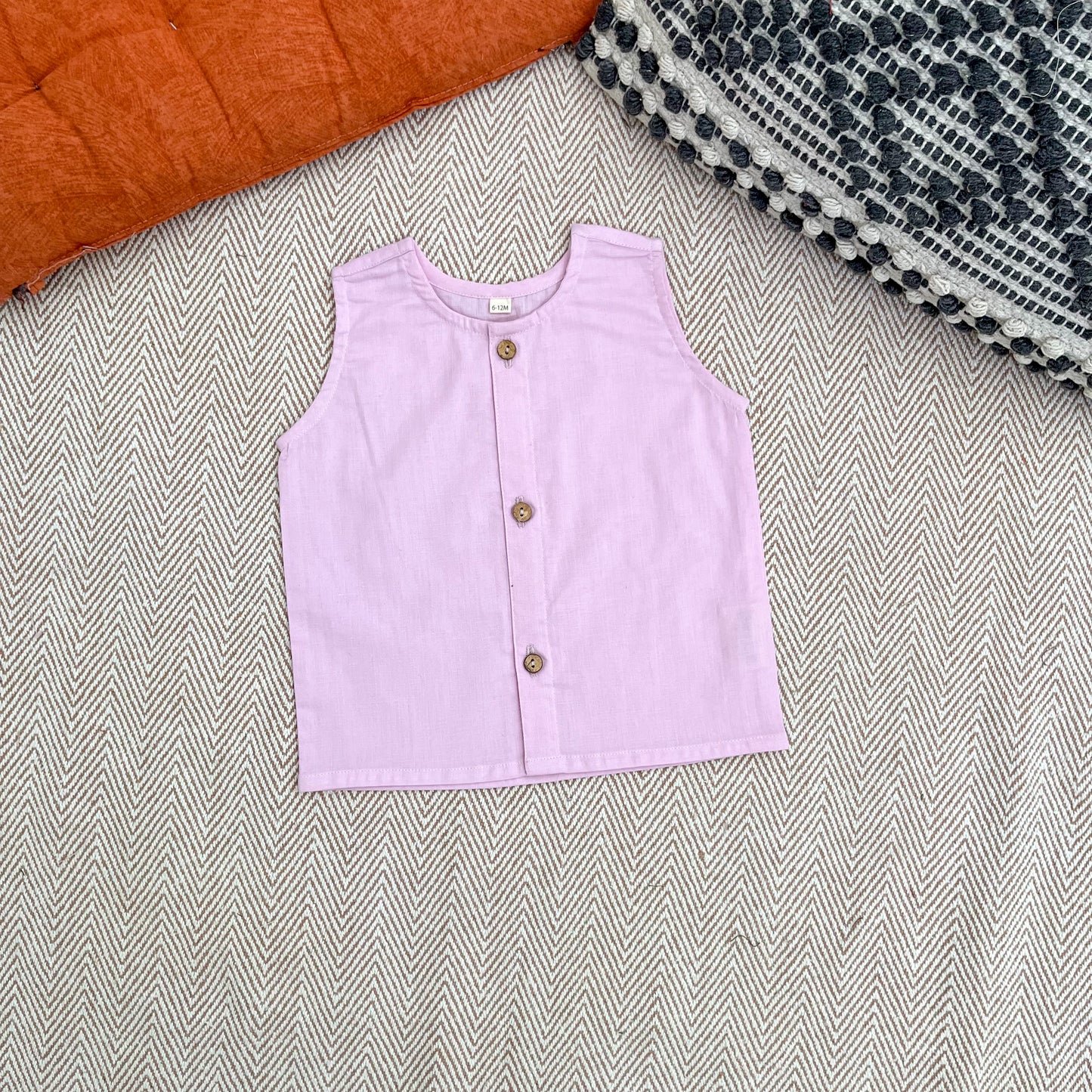 Organic Cotton Plain Jhabla Set Lavender