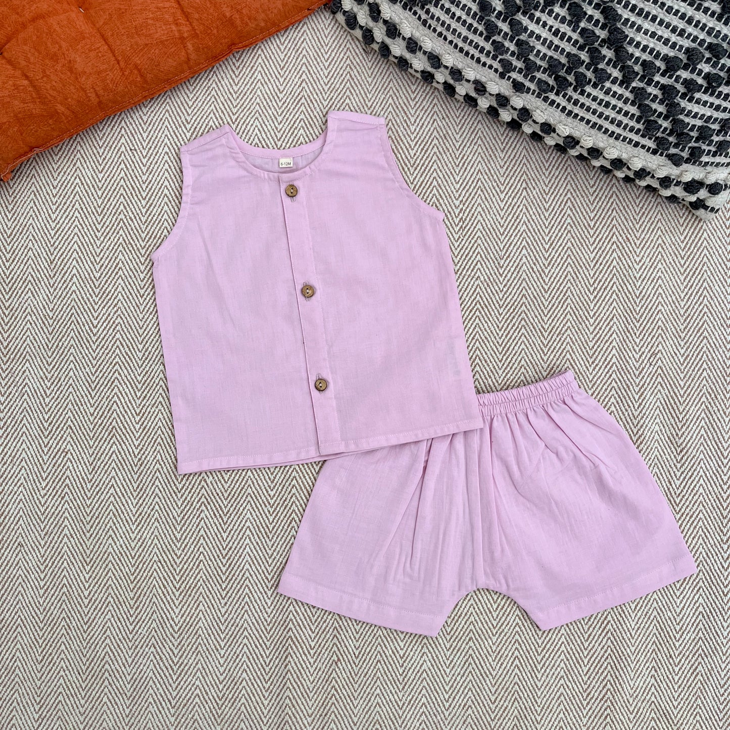 Organic Cotton Plain Jhabla Set Lavender