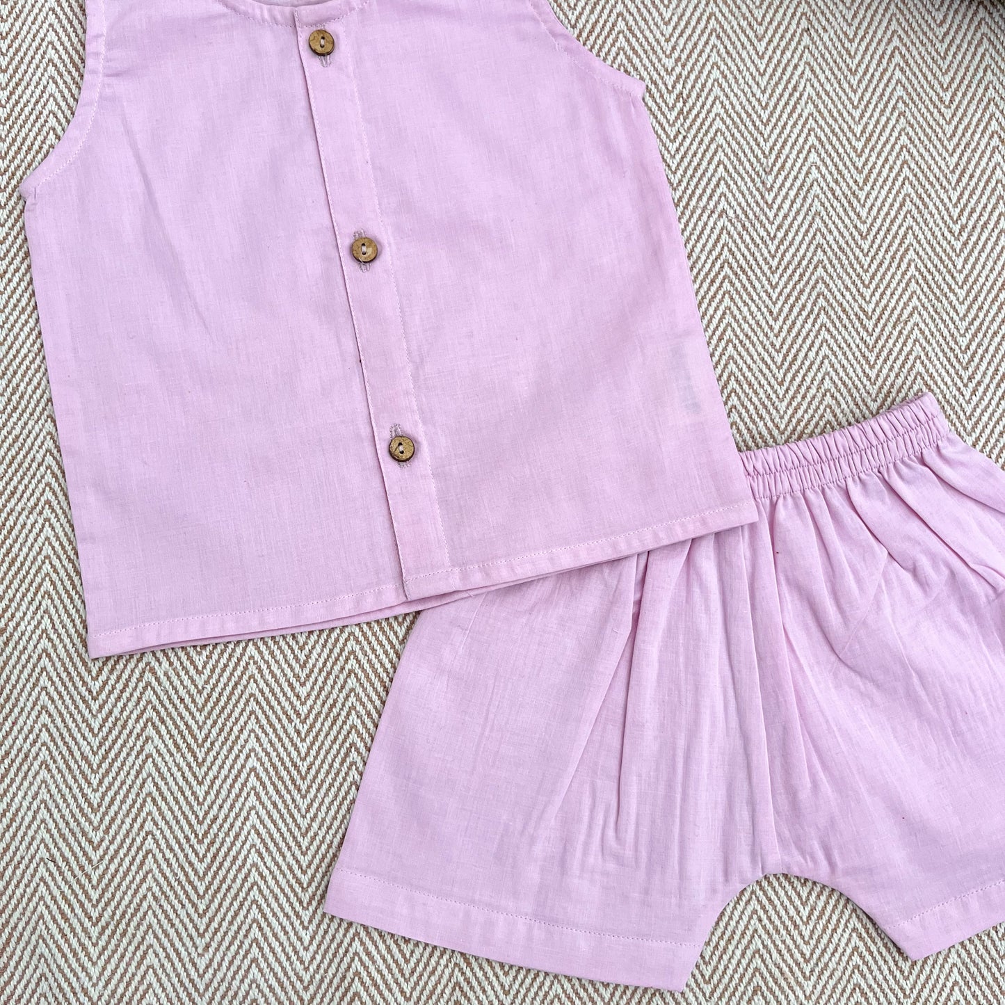 Organic Cotton Plain Jhabla Set Lavender