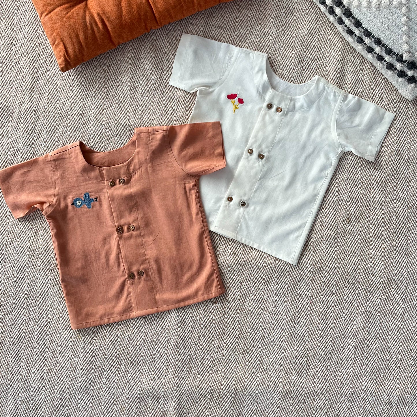 Set of two voile jhablas- Tulip and Blue Bird