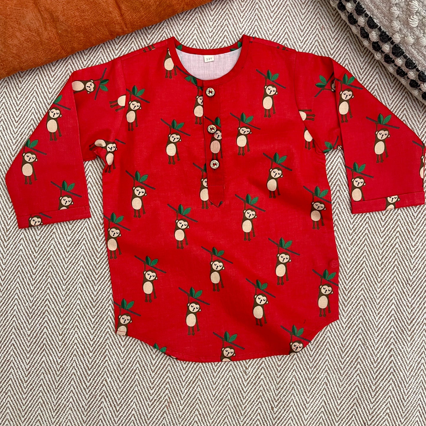 Organic Cotton Unisex Monkey Kurta Set