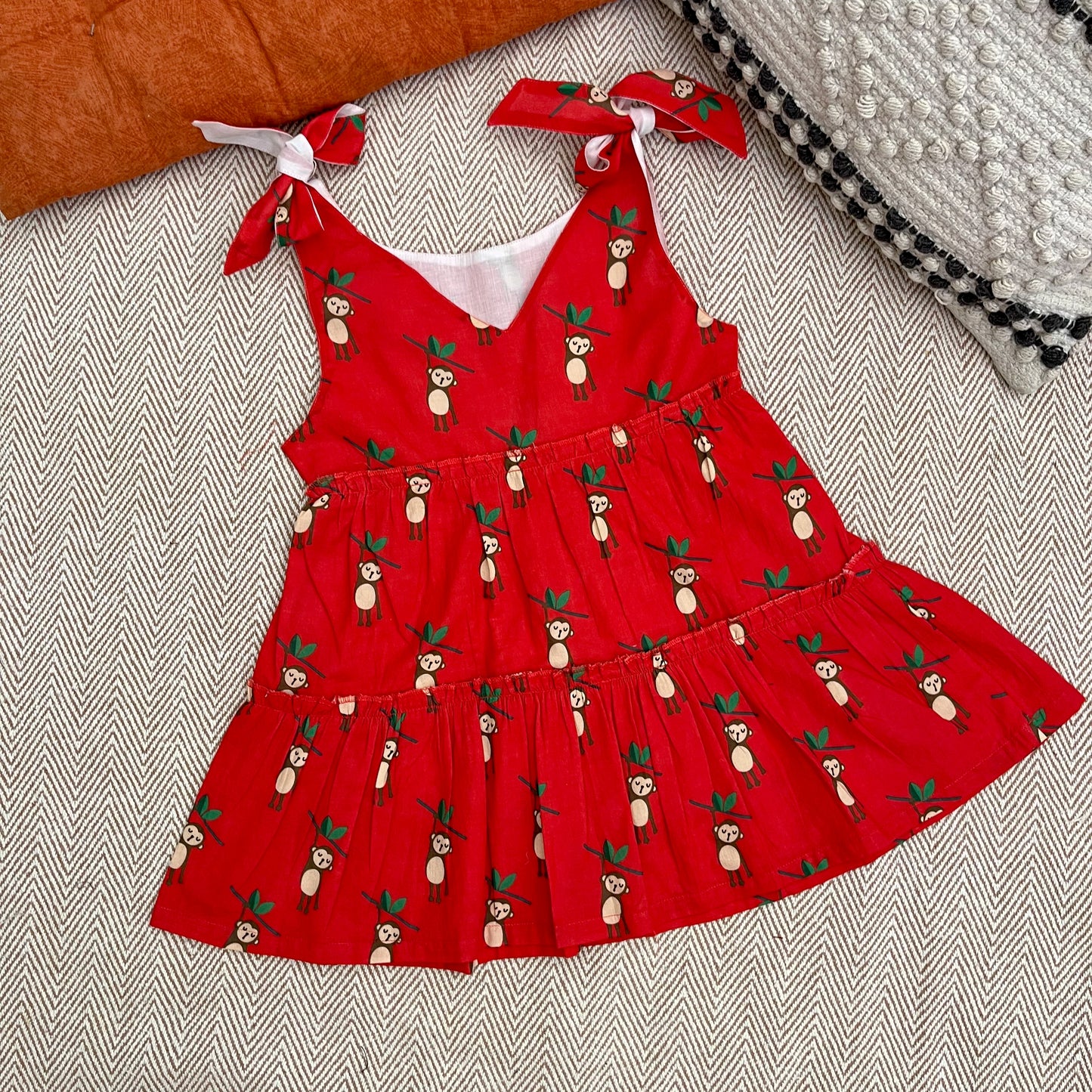 Organic Cotton Frock| Infants and Toddlers| Monkey Print