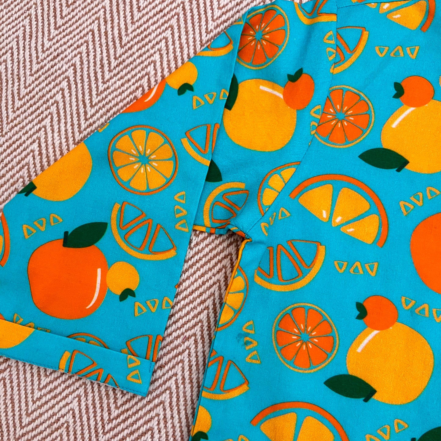 Organic Cotton Unisex 'Dancing Oranges' Kurta Set