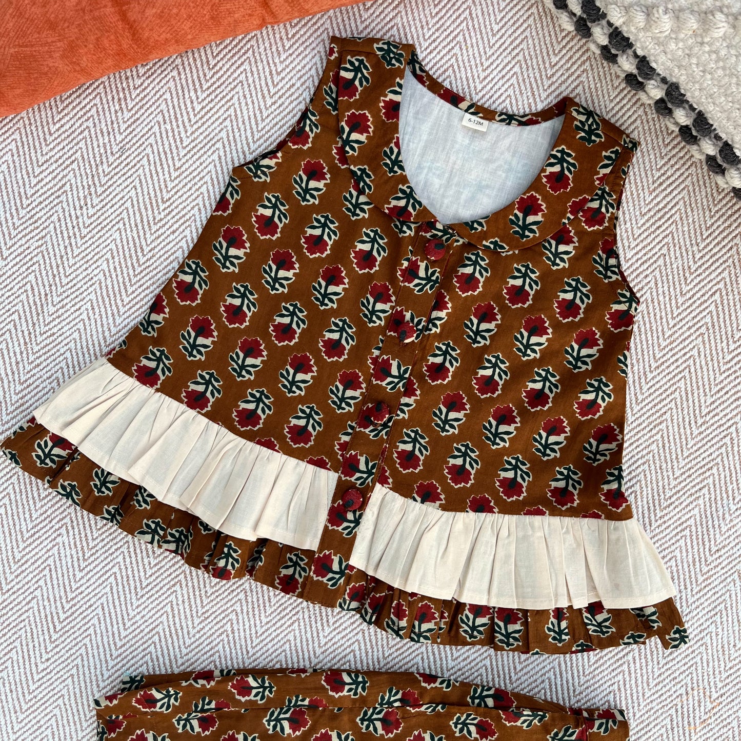 Organic Cotton Brown Floral Co-ord Set