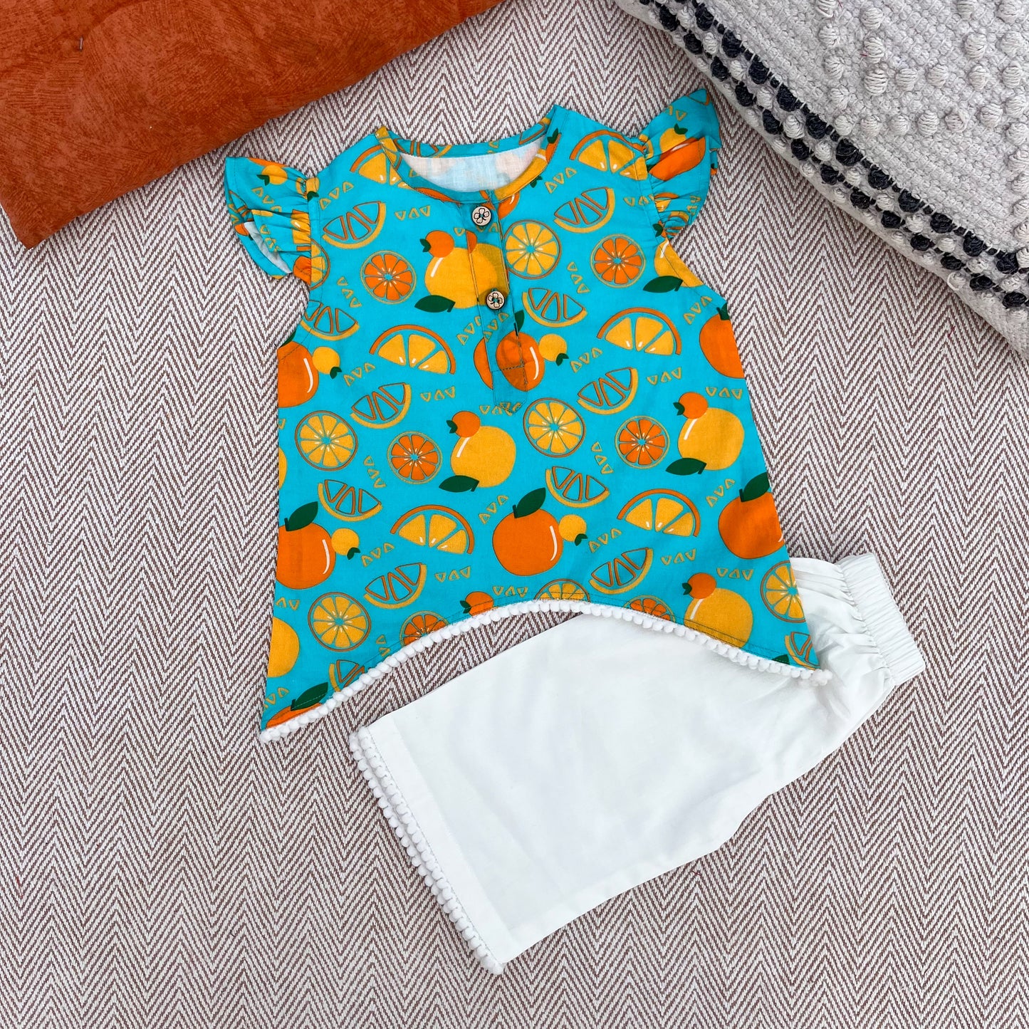 Organic Cotton Siblings Set | Dancing Oranges