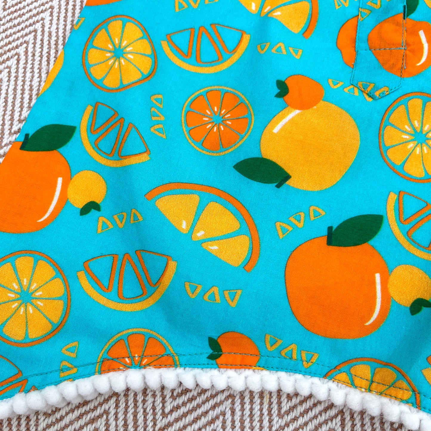 Organic Cotton 'Dancing Oranges' Kurta Set for Girls