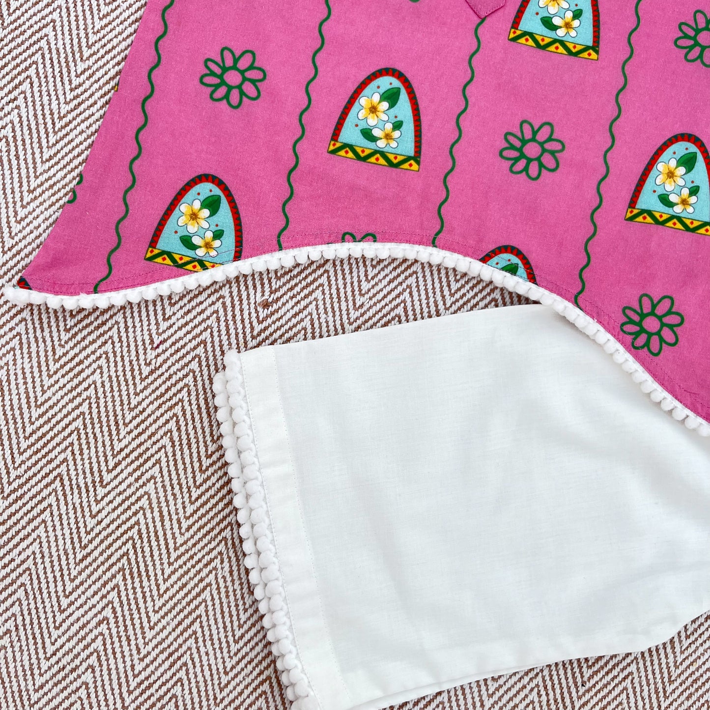 'Nani Ghar ka Champa'- Organic Cotton Pink Floral Kurta Set for Girls