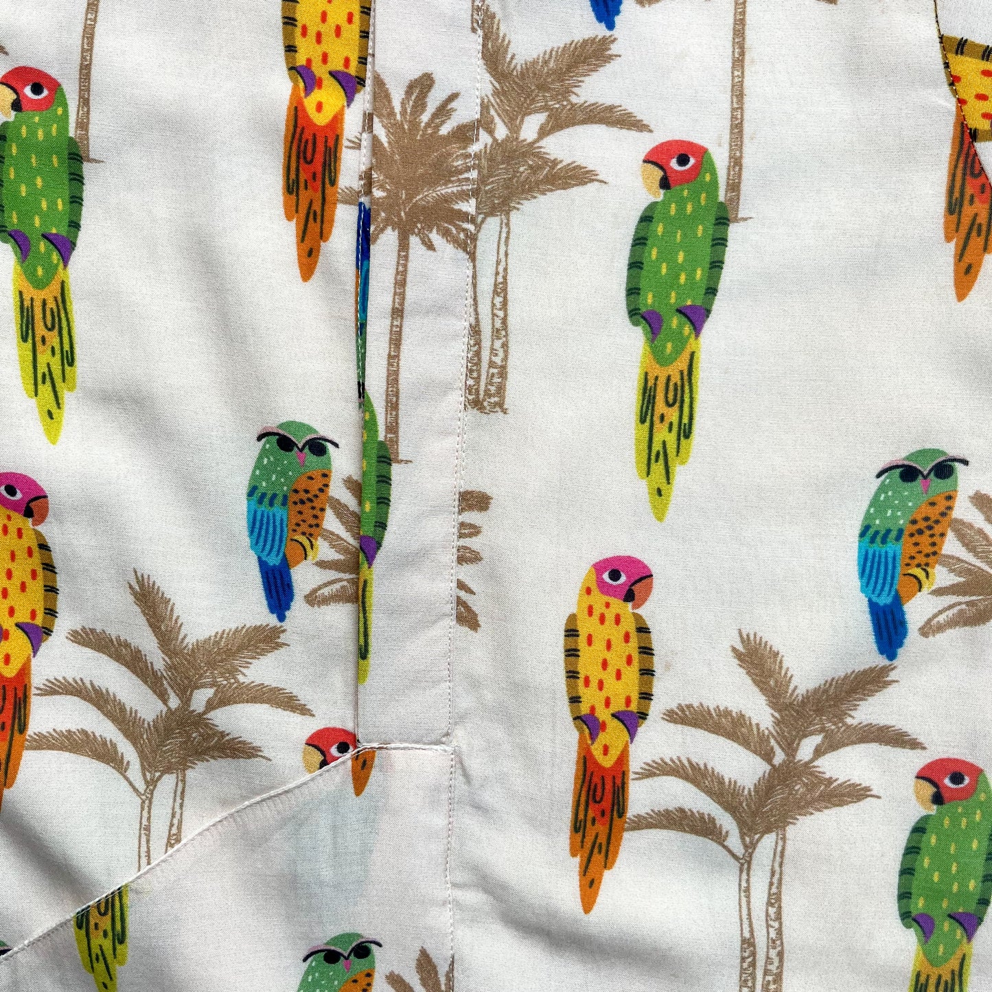 Mul Chanderi 'Parrot Party' Kurta Set for Boys