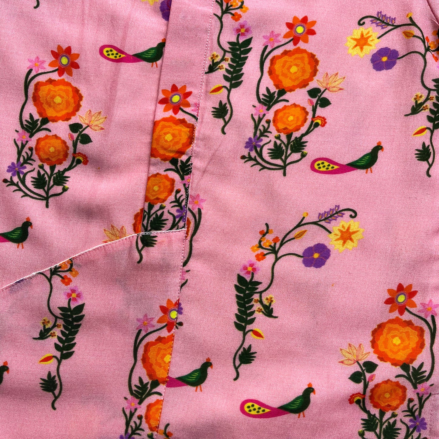 Mul Chanderi 'The Pink City's Peacock' Kurta Set for Boys