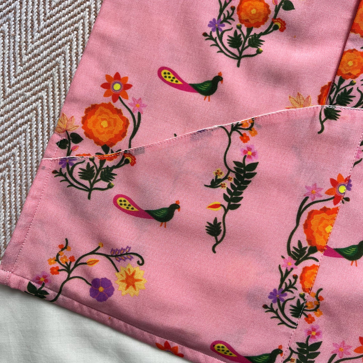 Mul Chanderi 'The Pink City's Peacock' Kurta Set for Boys