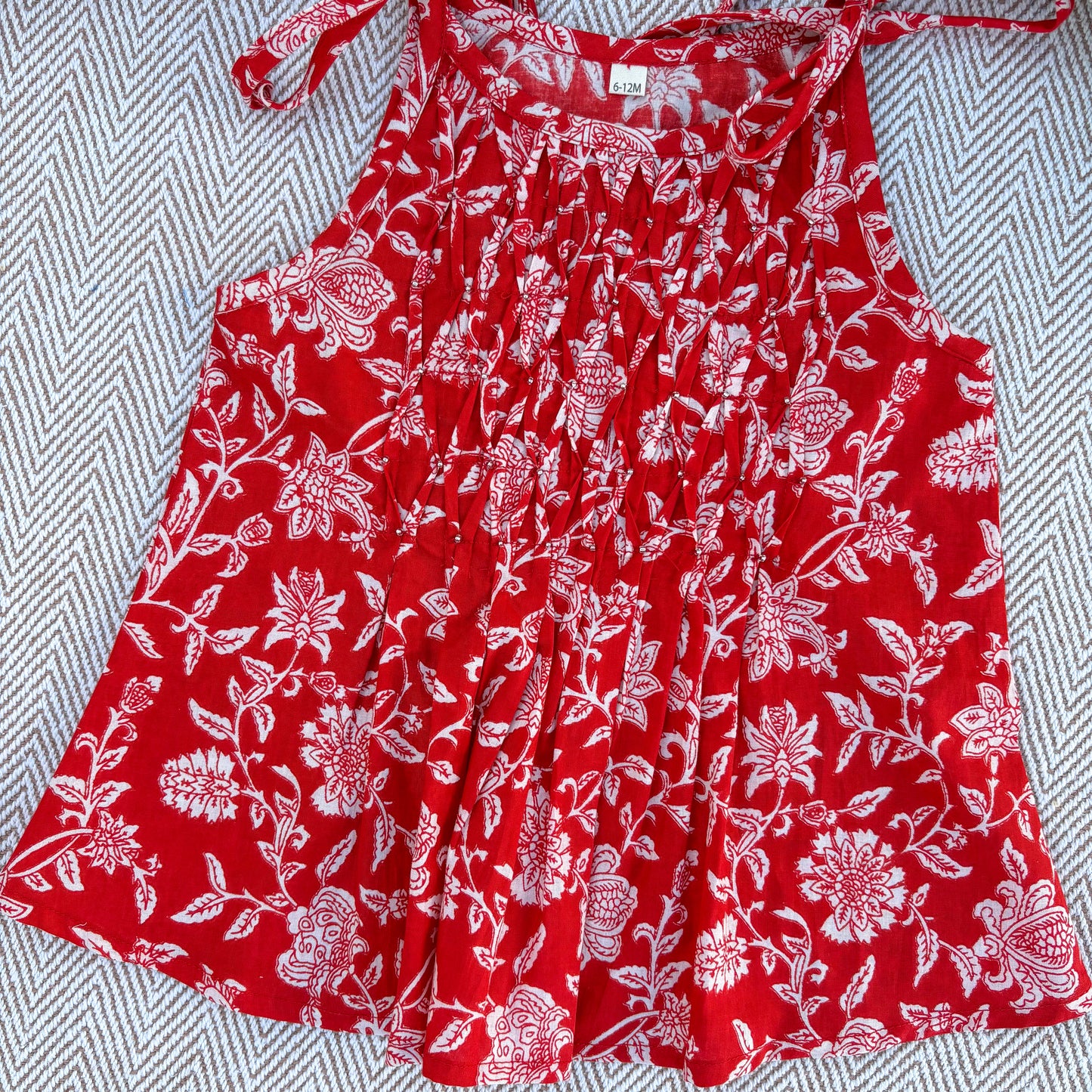 Organic Cotton Red Floral Tie-Up Co-ord Set
