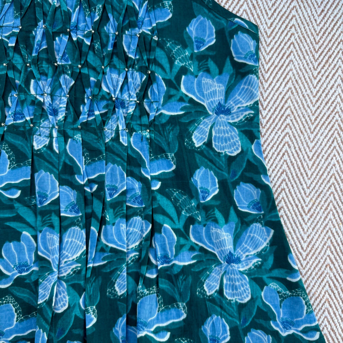 Organic Cotton Green Floral Tie-Up Co-ord Set