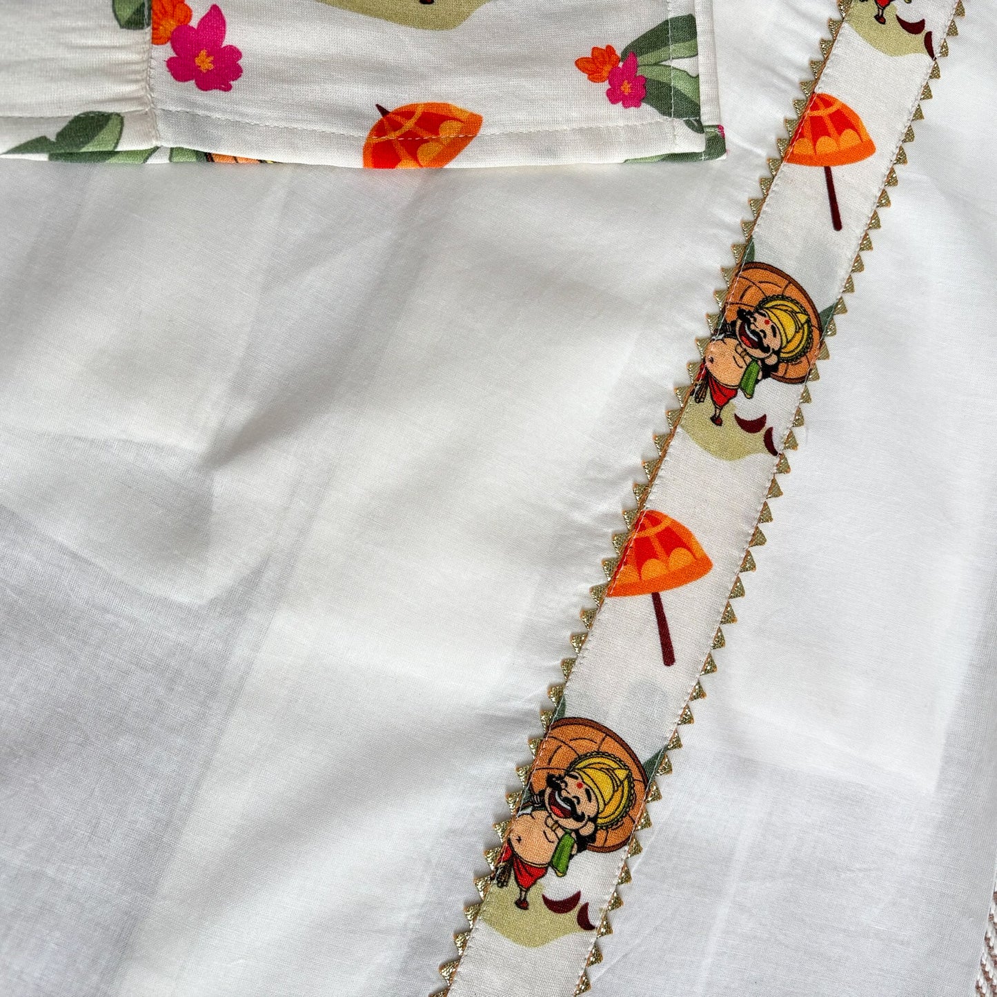 Mul Chanderi "Mahabali Print" kurta with Munddu