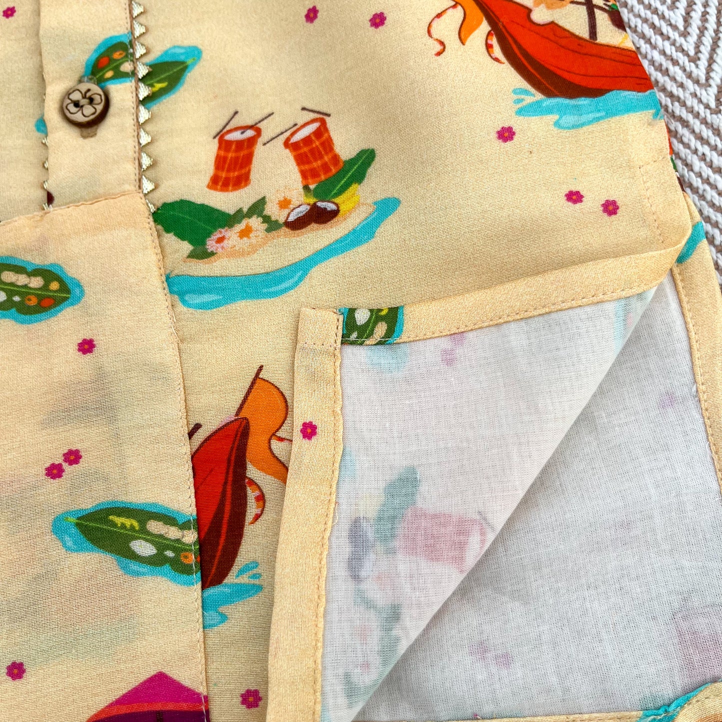 Chanderi "Aaroo, Iro Iro Iro" kurta