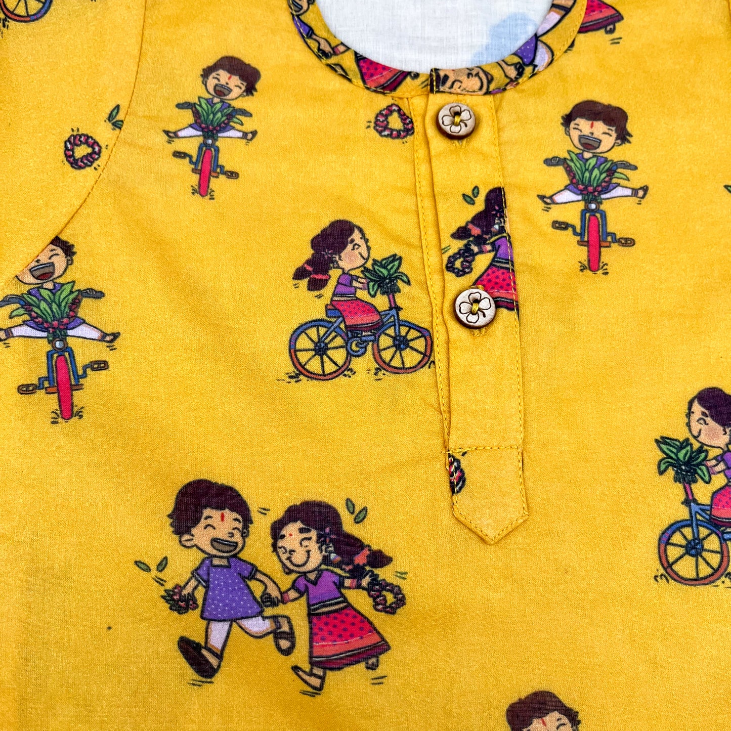 Organic Cotton Unisex 'Thank You, Dear Bicycle' Kurta