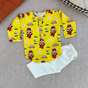 Chanderi Unisex 'Goddess Lakshmi' Kurta Set