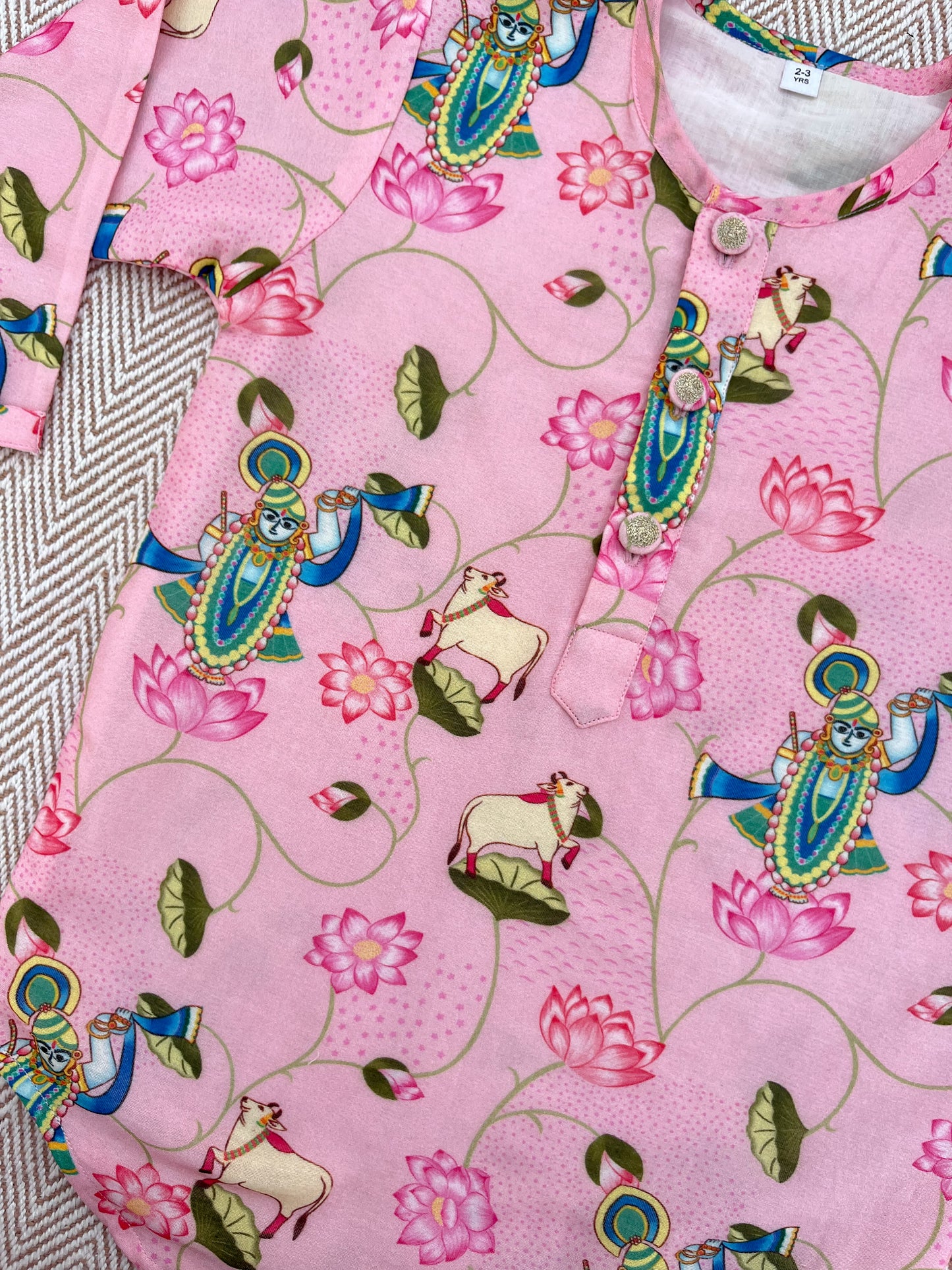Chanderi Unisex Pichwai Print Kurta