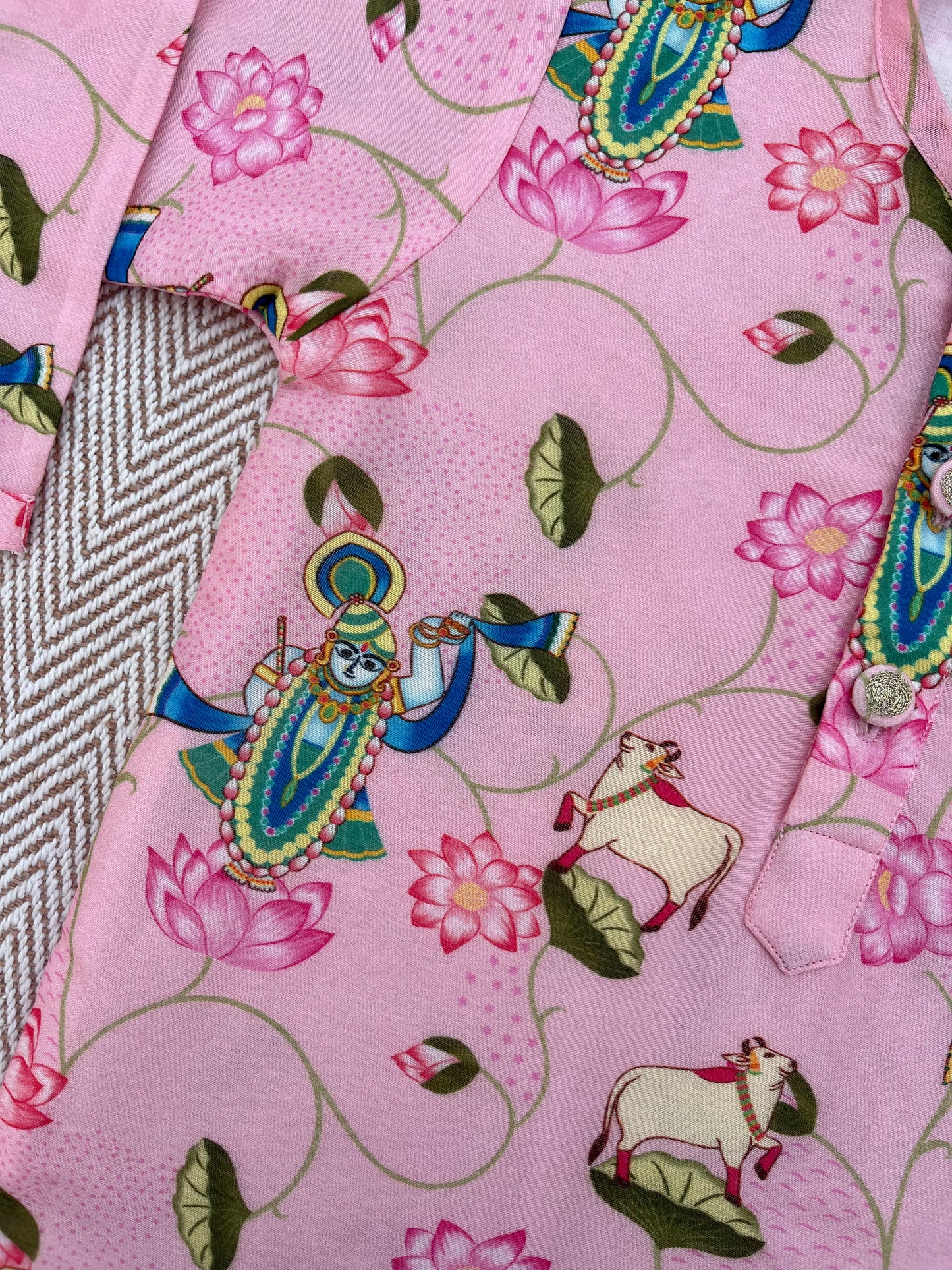 Chanderi Unisex Pichwai Print Kurta