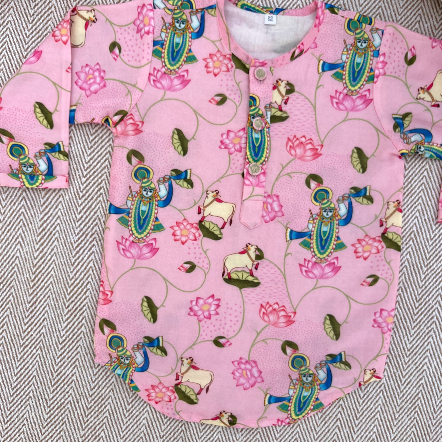 Chanderi Unisex Pichwai Print Kurta