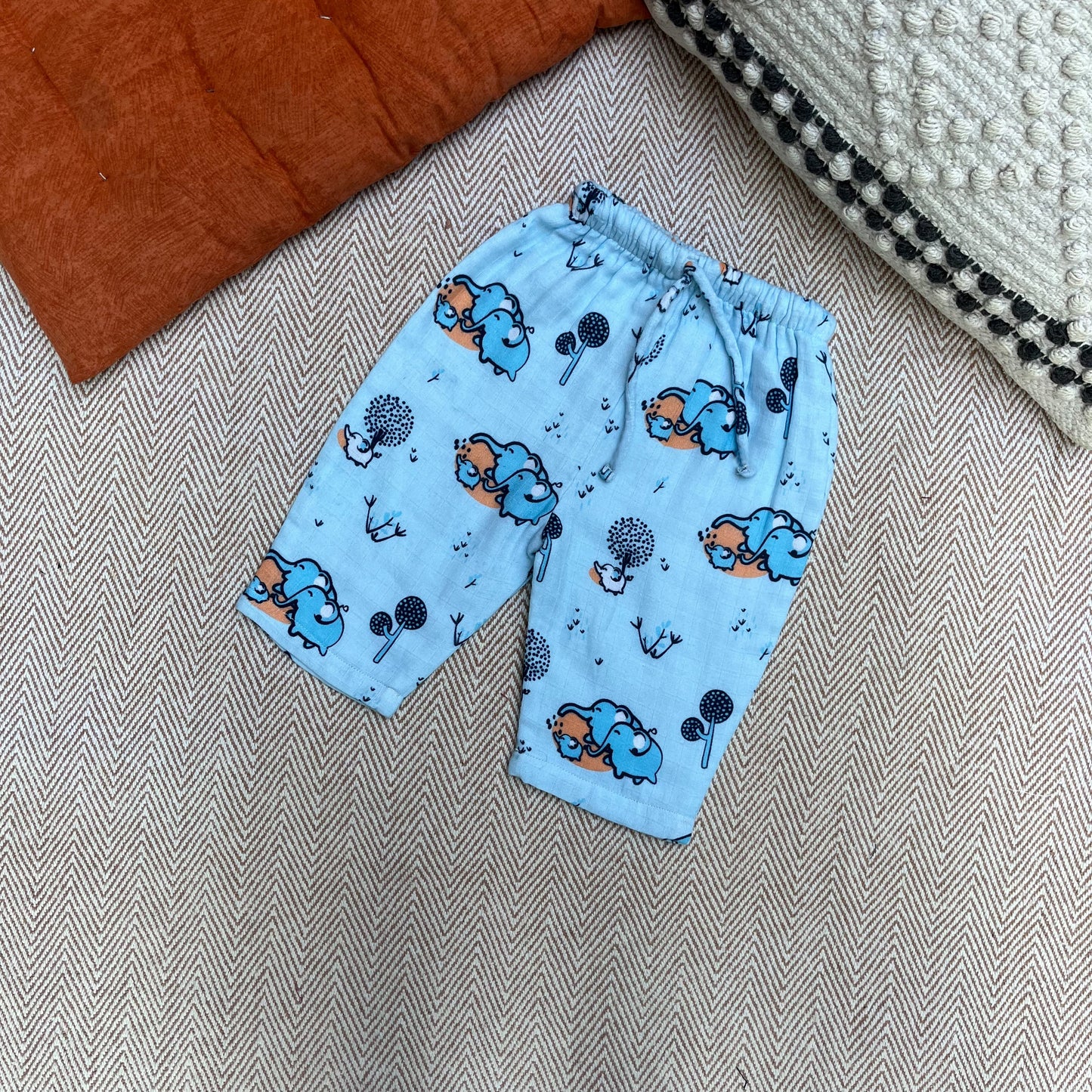 Muslin Full sleeves Jhabla Set- Elephant Clan