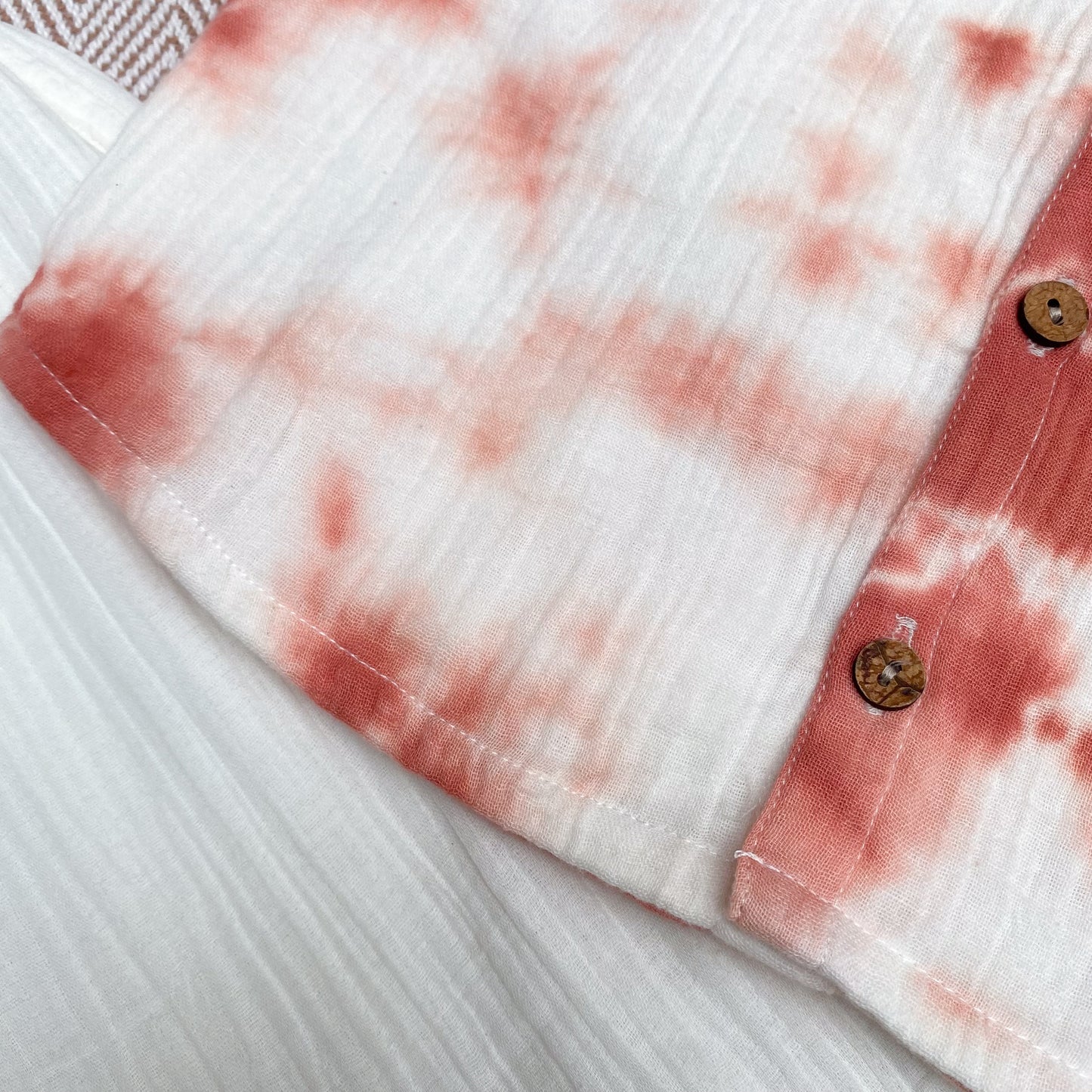 Rust Tie-Dye Crinkled Muslin Co-ord
