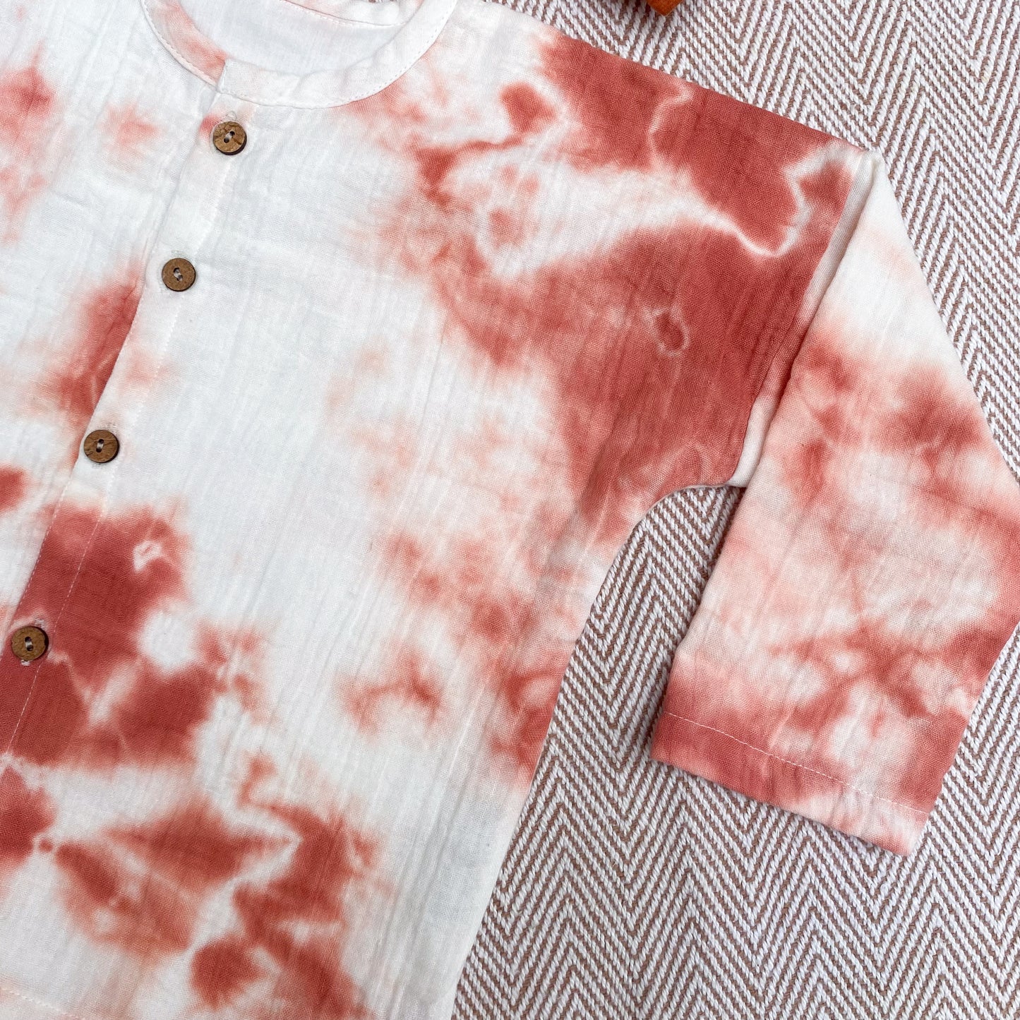 Rust Tie-Dye Crinkled Muslin Co-ord