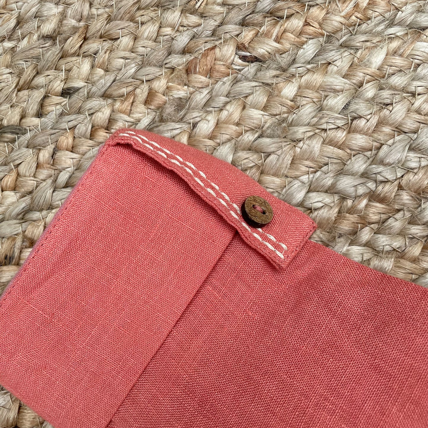 Handwoven Linen Kurta Set(Orange)