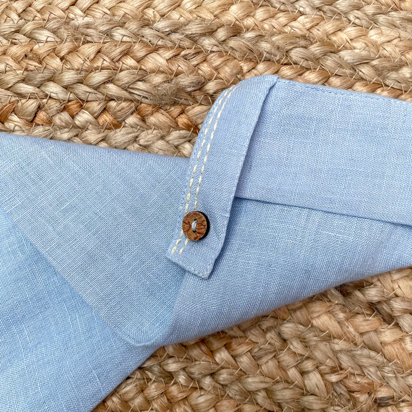 Handwoven Linen Kurta(Blue)