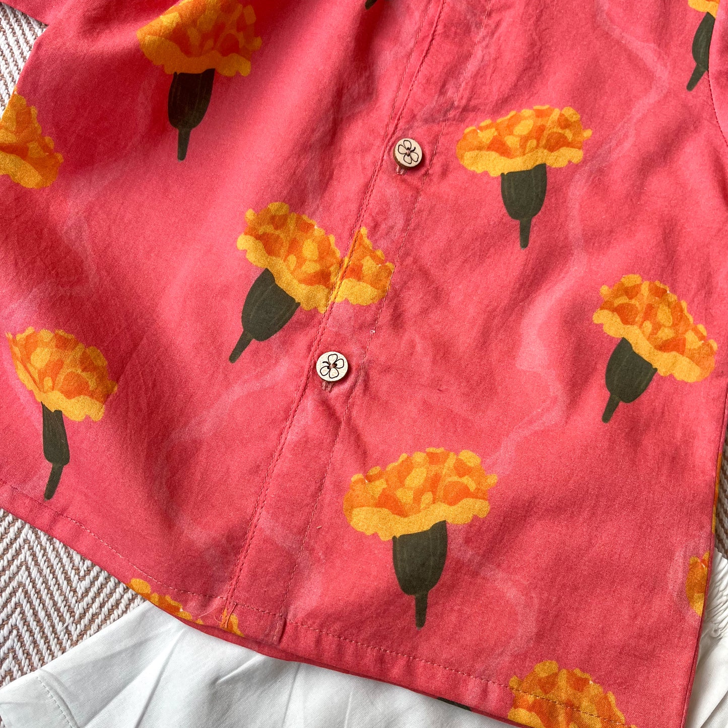 Organic Cotton Marigold Pink Jhabla Set