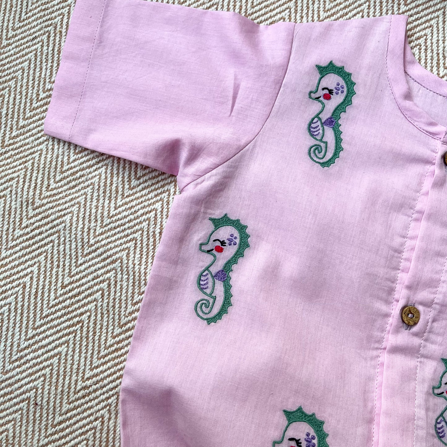 Seahorse Embroidery Jhabla Set
