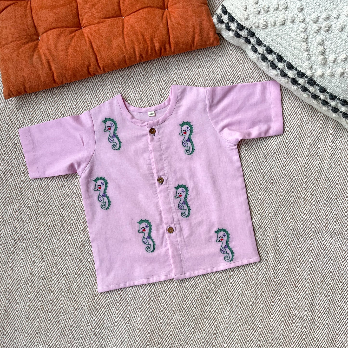 Seahorse Embroidery Jhabla Set