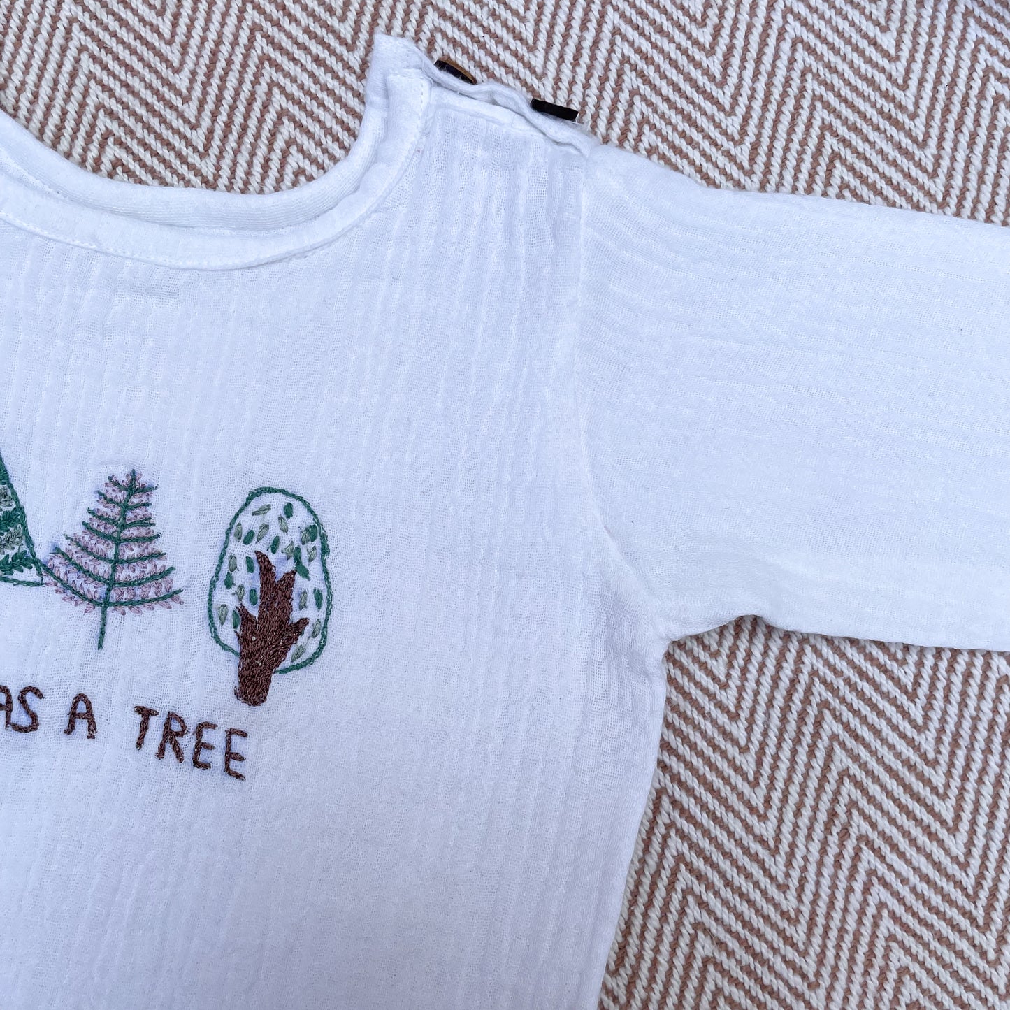 Crinkled Muslin Full Sleeves Set- Tree