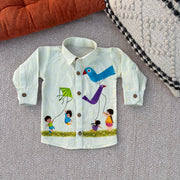 Colourful Kites Print Unisex Cotton Linen Shirt
