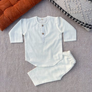 Organic Cotton Unisex Plain White Kurta Set