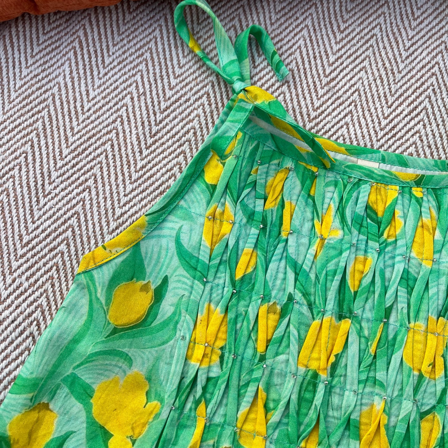 Organic Cotton Green Floral Tie-Up Co-ord Set